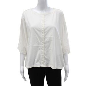 Malloni Women Basic White Cotton Short Sleeve T-Shirt Size M